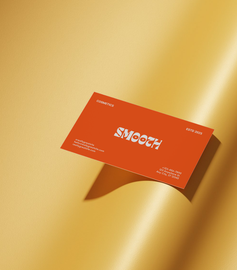 Carte de visite Smooth sur fond jaune