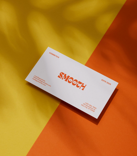 Carte de visite Smooth sur fond orange et jaune