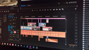 écran d'un logiciel de montage vidéo