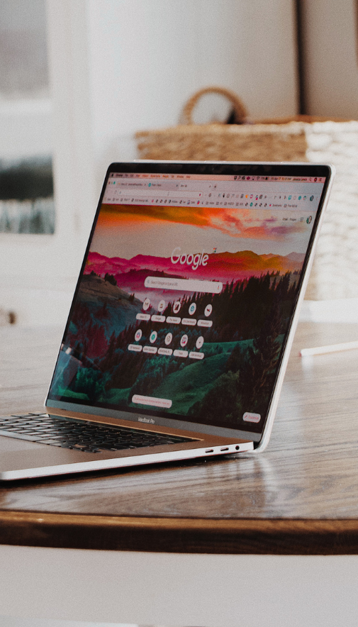 fenêtre google ouverte sur un ordinateur