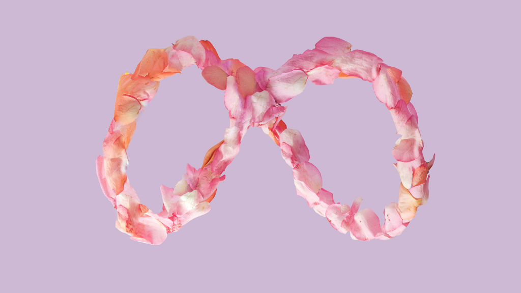 symbole représentant META en couronne de fleurs